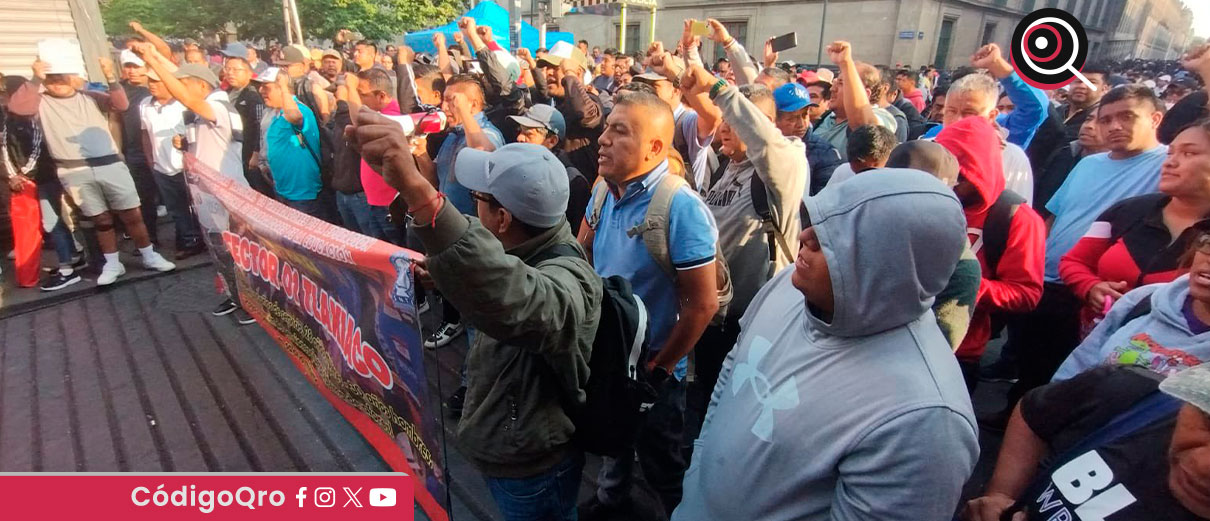 CNTE bloquea accesos a Palacio Nacional; Sheinbaum da conferencia en línea