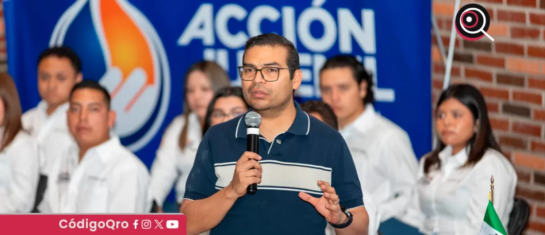 El líder estatal del PAN en Querétaro. Martín Arango, convocó a la participación política de los jóvenes. Foto: Especial