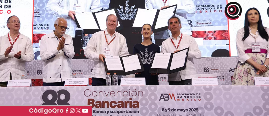 La presidenta de México, Claudia Sheinbaum, asistió a la Convención Bancaria en Nayarit. Foto: Especial