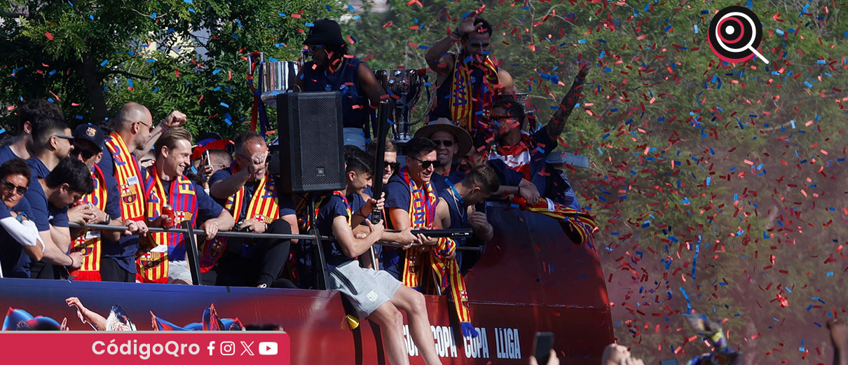 Barcelona sale a las calles a festejar el campeonato de liga