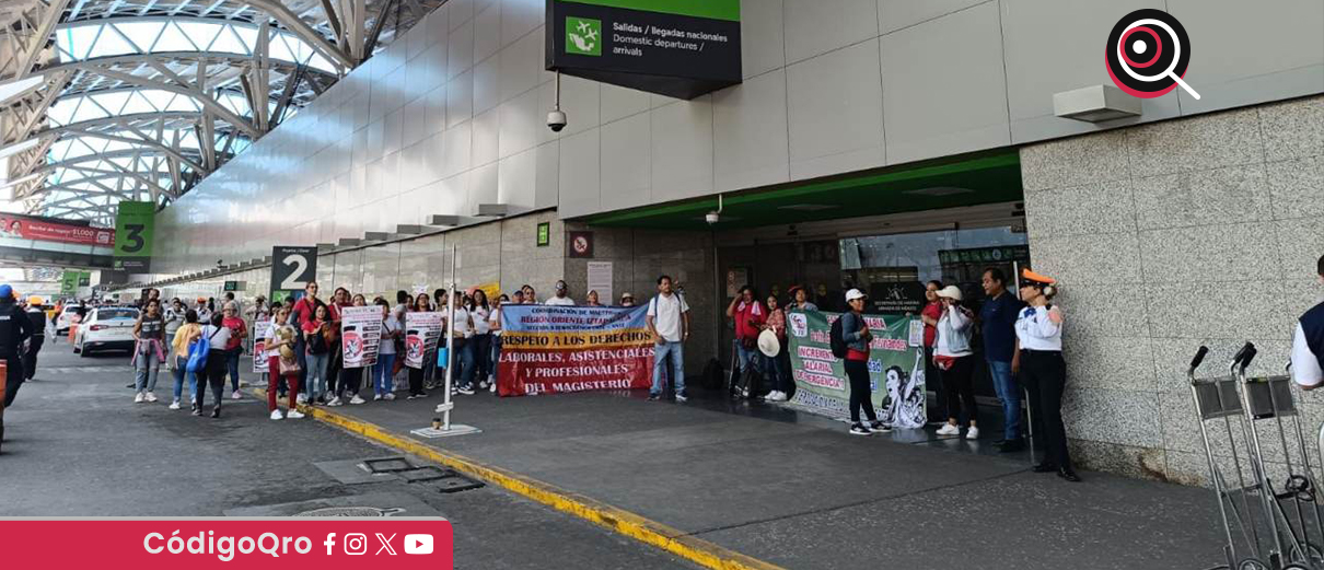 Continúa el bloqueo de la CNTE en inmediaciones del AICM
