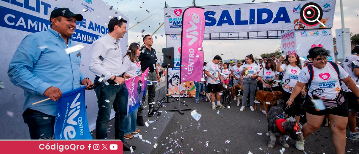 Realizan caminata canina en El Marqués, con la participación de 500 personas