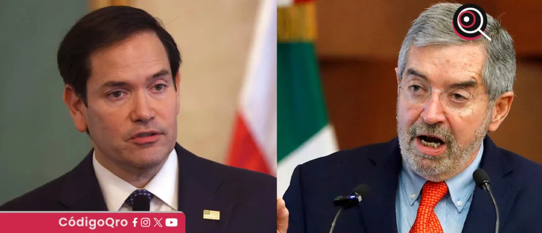 El canciller mexicano aprovechó para reiterarle a Rubio el rechazo al impuesto de 3.5% que EUA quiere implementar sobre las remesas. Foto: Especial