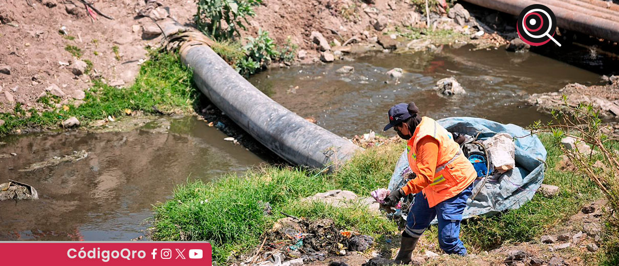 Realizan trabajos de limpieza en drenes ante temporada de lluvias