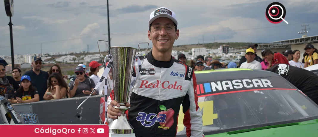 Alex de Alba ganó la quinta fecha de la Nascar en el Autódromo del Eco Centro Expositor. Foto: Irma Caballero