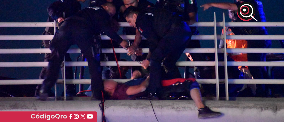 Policía Estatal evita suicidio en la carretera México-Querétaro