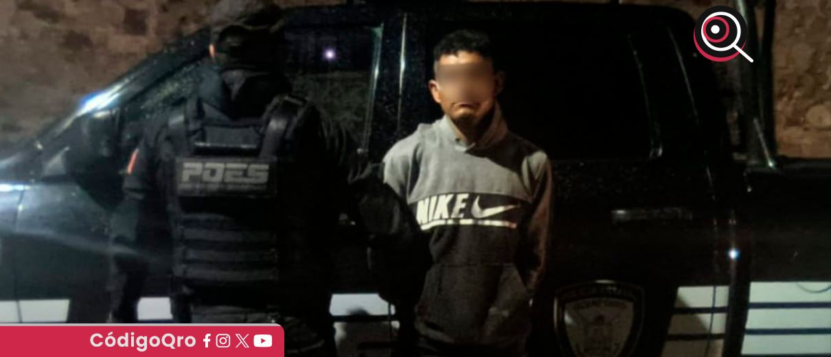 Poes detiene a sujeto por portación de arma en Corregidora