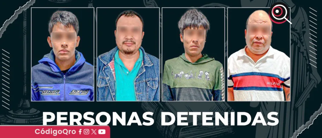 La Fiscalía General del Estado de Querétaro detuvo a ocho personas y aseguró droga, armas y dinero en 10 domicilios de Pedro Escobedo / Foto: Cortesía