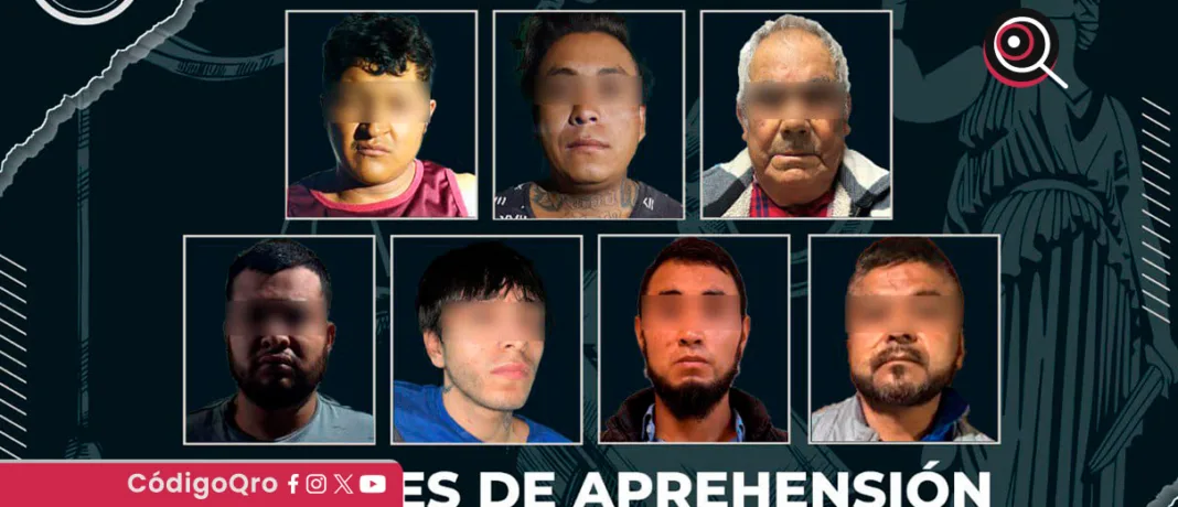 De las personas detenidas, siete fueron aseguradas por órdenes de aprehensión / Foto: Cortesía